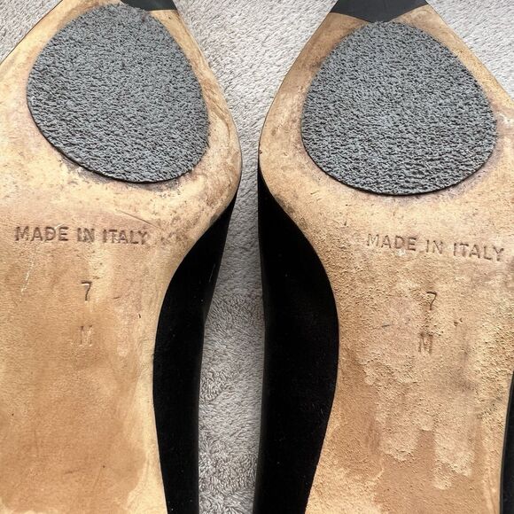 Michael Kors Black Satin Kitten Heel Pump Women 7 Pointed Toe Classic Minimalist - Picture 13 of 14